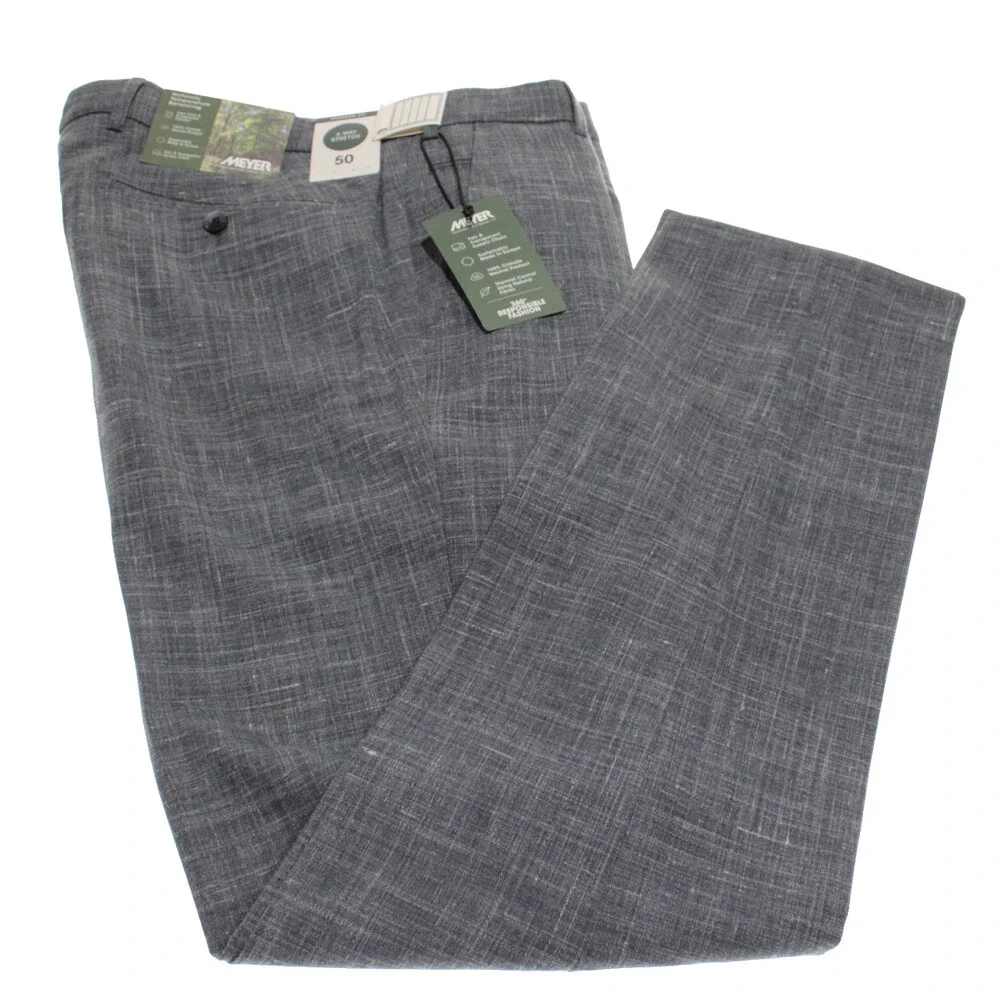 Meyer NWT Dress Pants Size 50 (US 34) Bonn in Gray Polyester Wool Blend